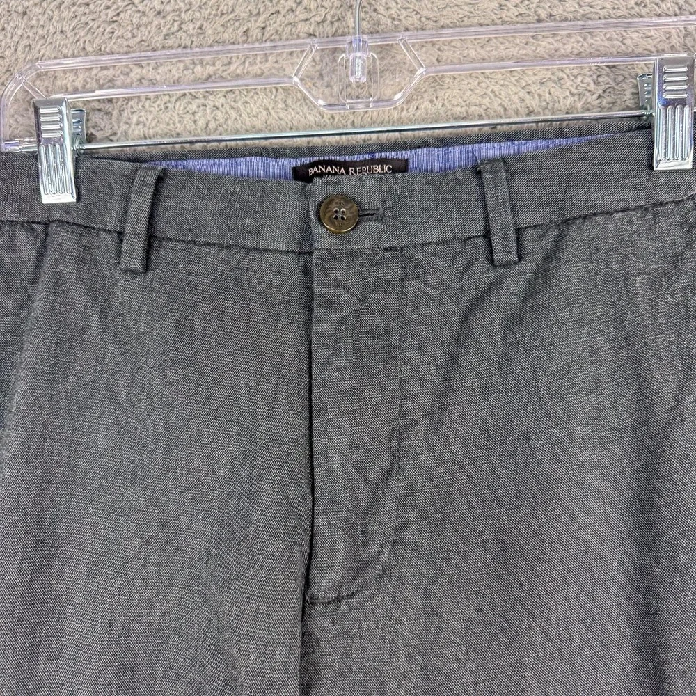 Banana Republic Kentfield Pants Mens 33 Gray‎ Chino Casual Flat Front 33x32